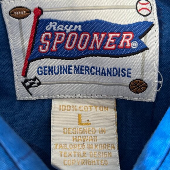 Reyn Spooner Shirt Adult Large Blue Hawaiian Tropic Button Up Mens Large Prokids - Picture 4 of 9